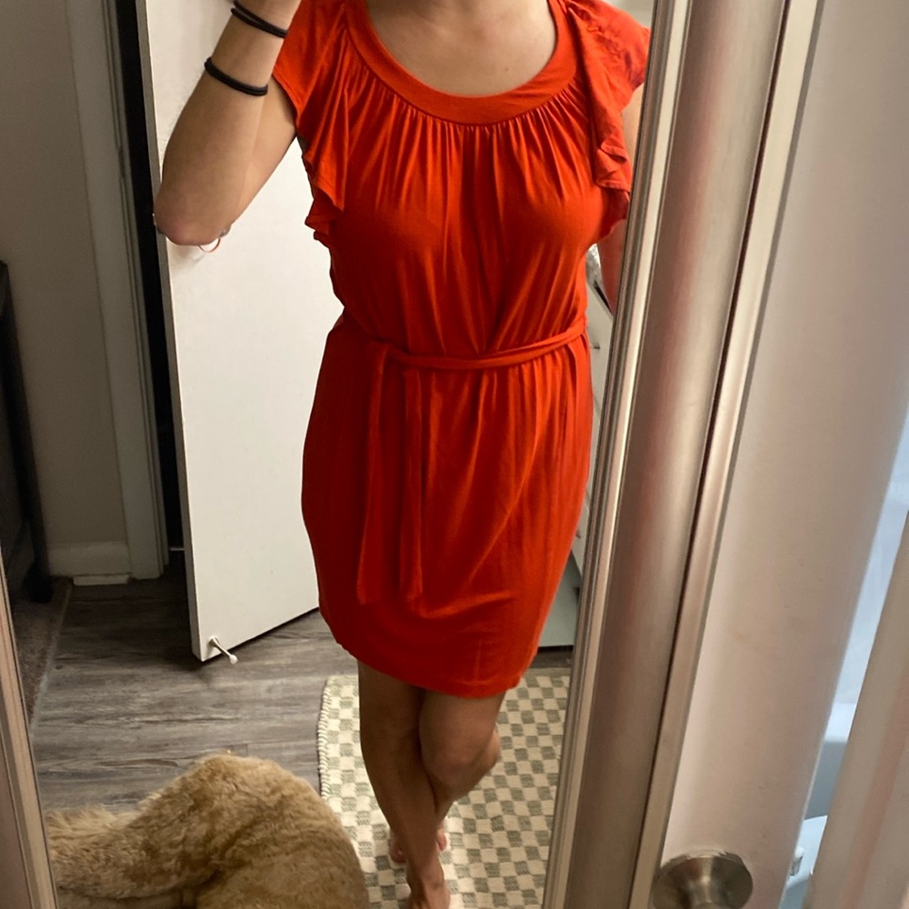 Red dress. Casual